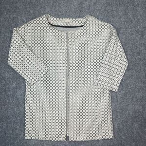 Trucco Blazer  Womens Size M White Black Geometric Jacket Suit Party Date Work